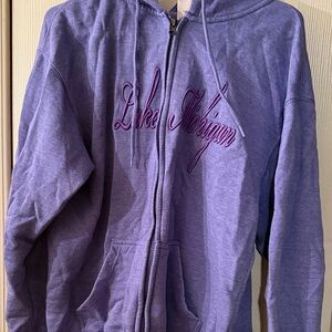 Chicago Lake Michigan Purple Zip-Up Hoodie
